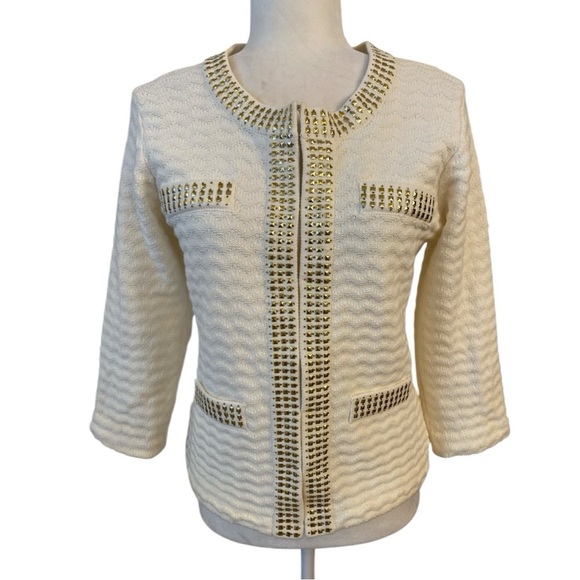 Michael Simon Studio Womens White Blazer Jacket - Picture 1 of 8